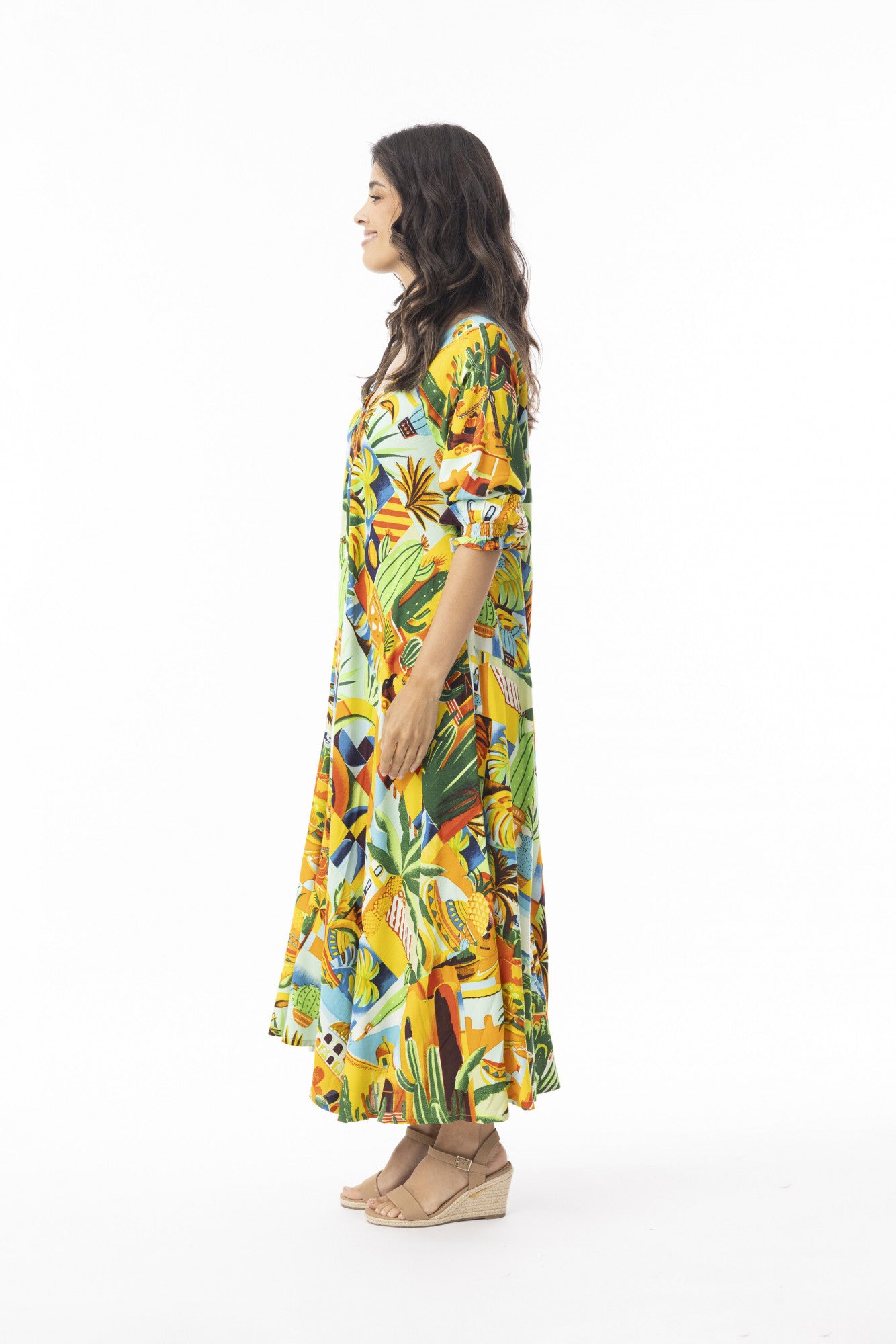 Guatemala V neck Bias Dress