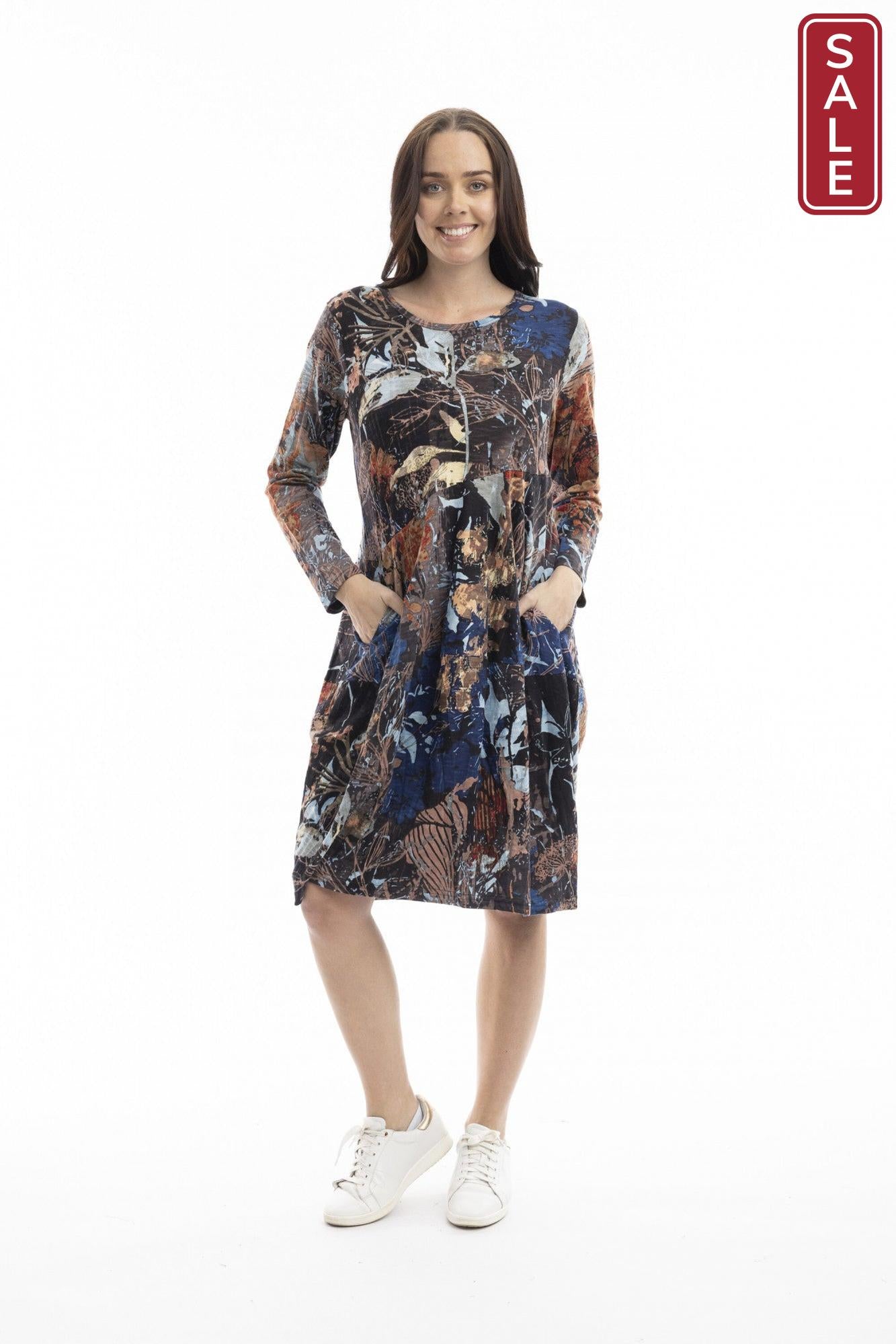 Abstract Floral Bubble Dress