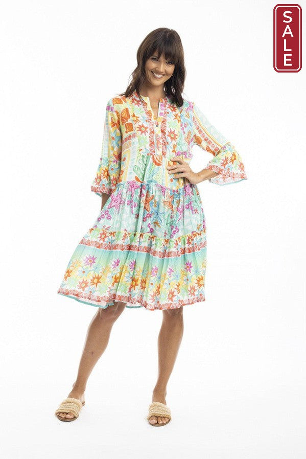 Sandy Layers Frill Sleeve Dress