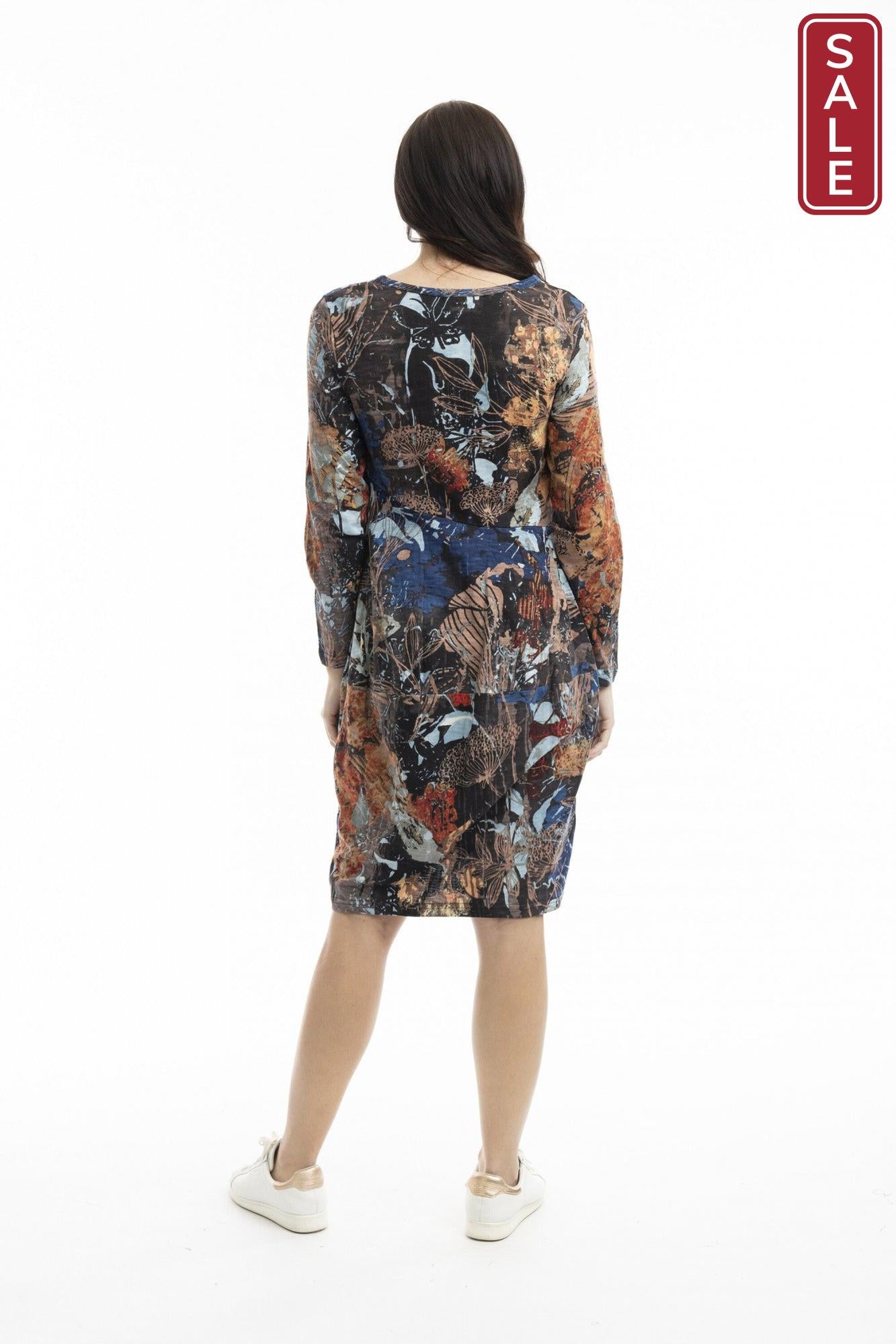 Abstract Floral Bubble Dress