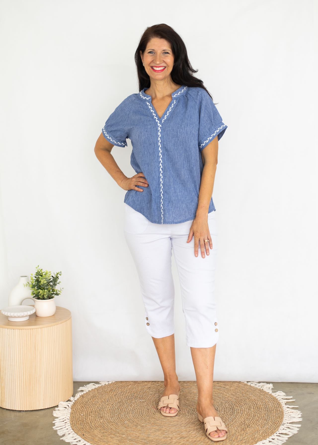 Mira Linen Short sleeve top