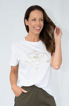JS Gold floral print t-shirt