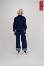 Embroidered Mesh Denim Jacket