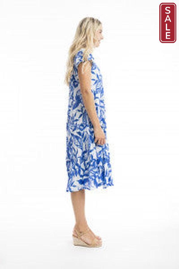 Orientique Hayman Bias  Dress blue