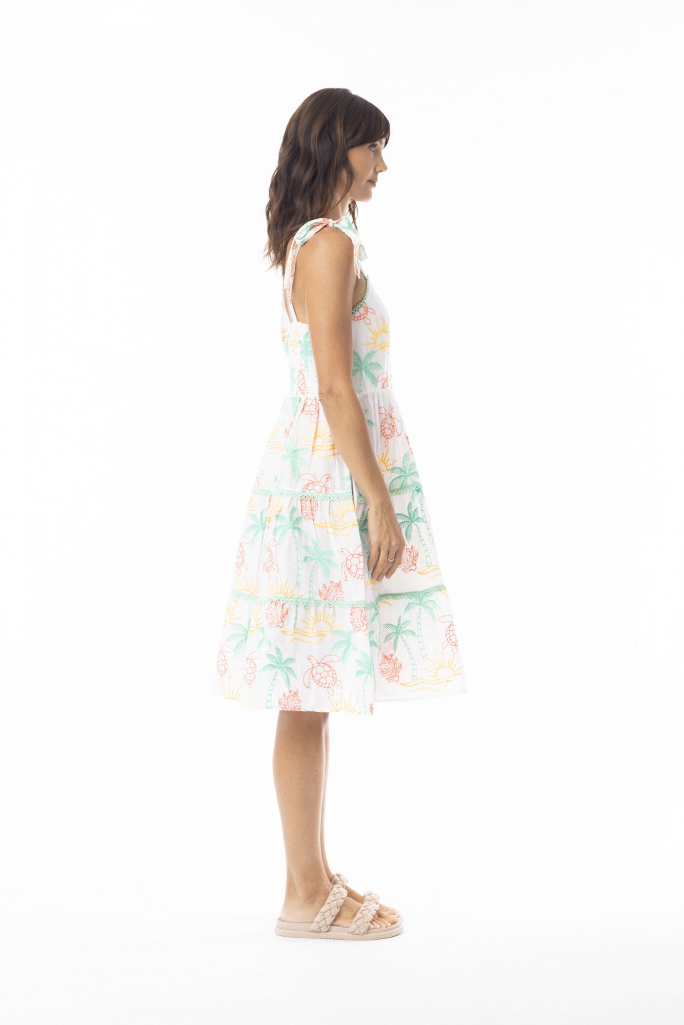Coral Tie Strap Dress