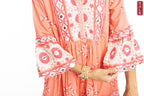 Heidi Layered Dress Frill Sleeve Coral
