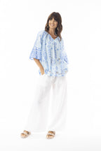 Carla Tassel Top Blue