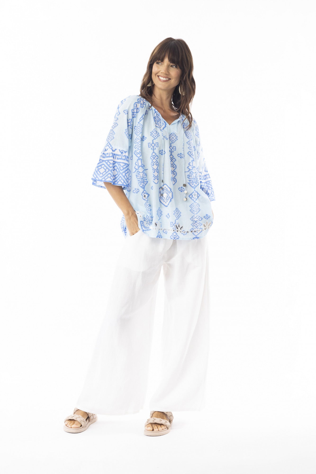 Carla Tassel Top Blue