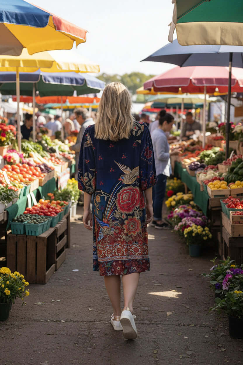 Orientique Embroidery Crew Neck Dress Orientique