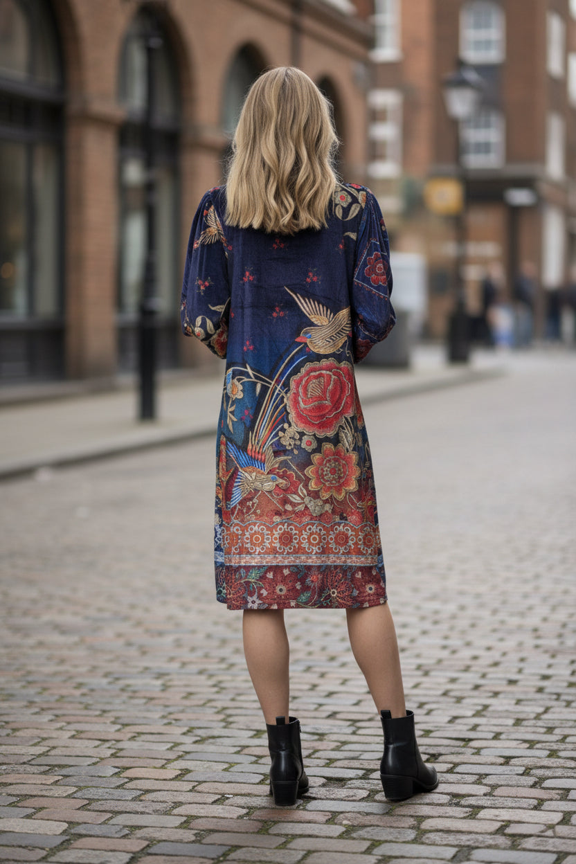 Orientique Vintage Crew neck Dress Orientque