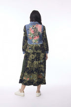 Keqioa Dress Maxi Denim Mix Orientique