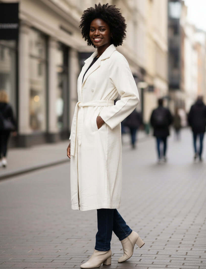 Orientique Cord Trenchcoat-Winter White Gypsyroad Bowral