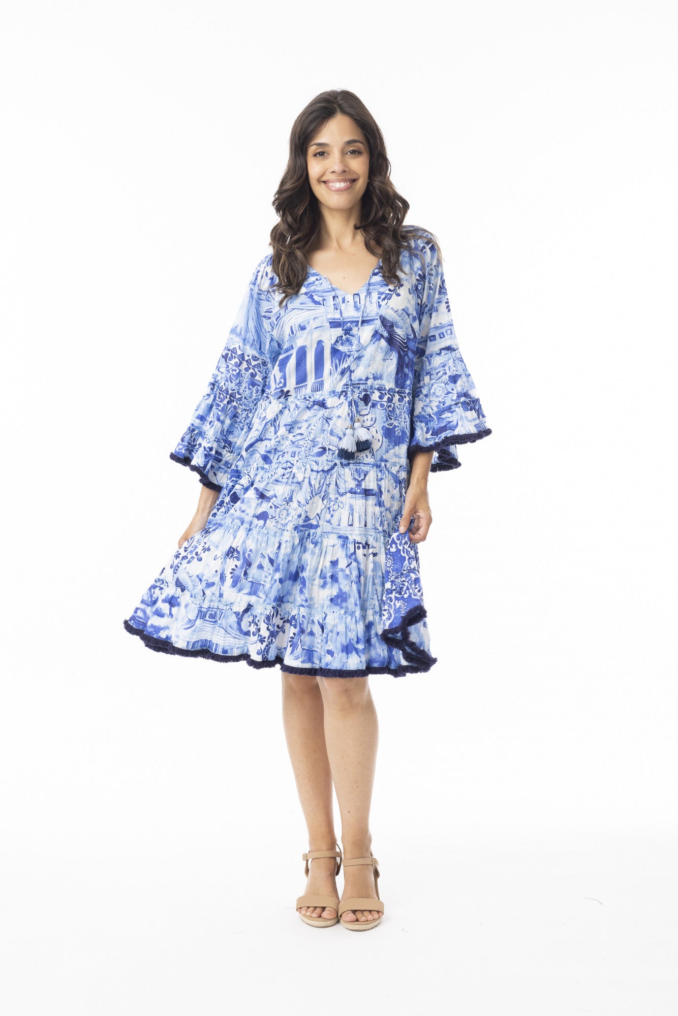 Okayama Layers Frill Sleeve Dress