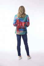 Printed Jacket Zip -Sail Boats Orientique