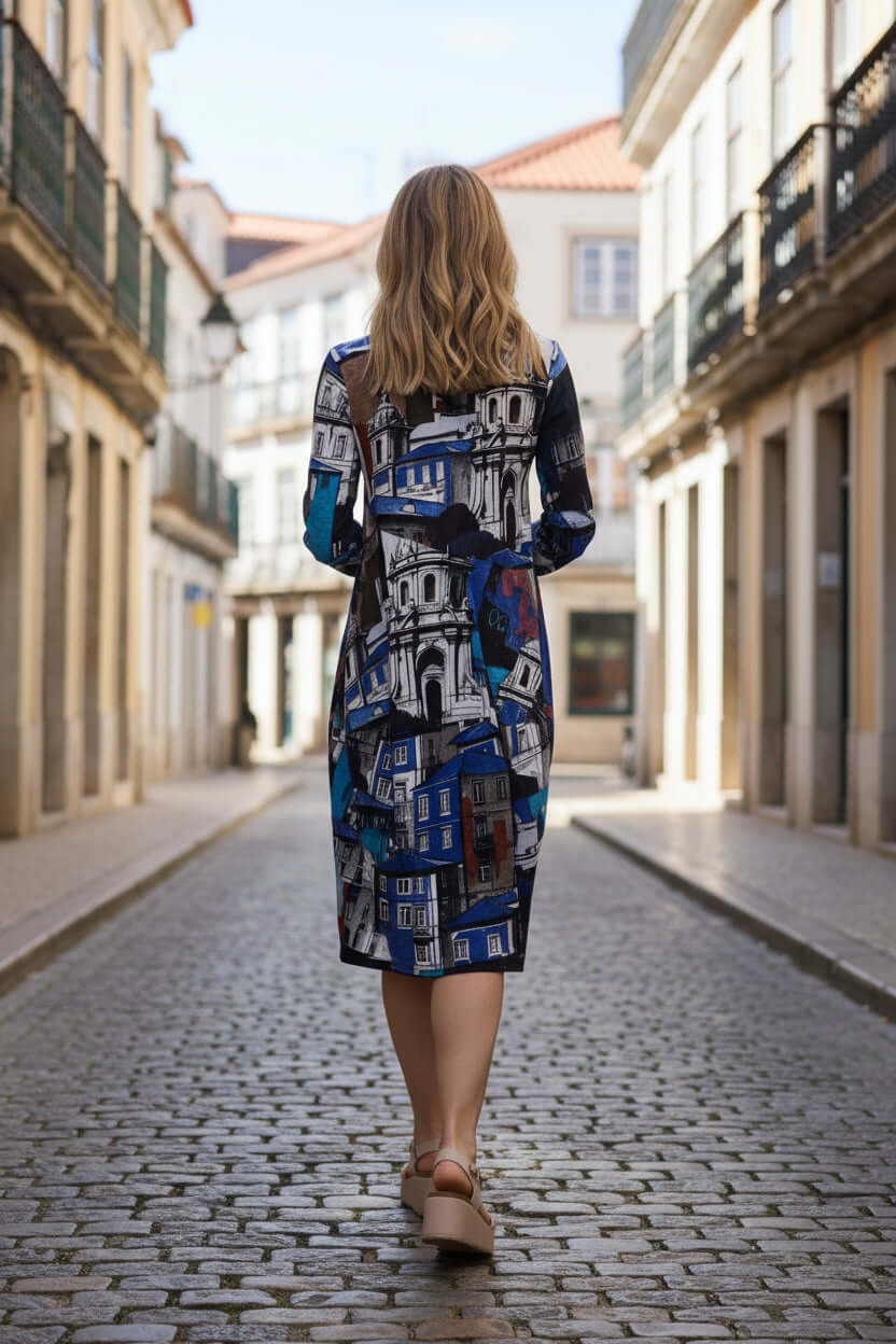 Orientique Porto Blue  Bubble dress Orientique