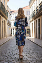 Orientique Porto Blue  Bubble dress Orientique