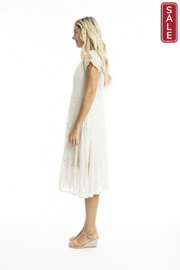 Orientique Dress Essentials Cotton Gauze Bias Pockets Sand