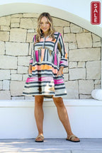 Mediterranean Dress  Black/Pink