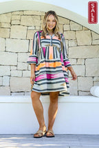 Mediterranean Dress  Black/Pink