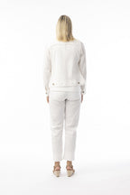 Linen Essentials Jacket-White Orientque