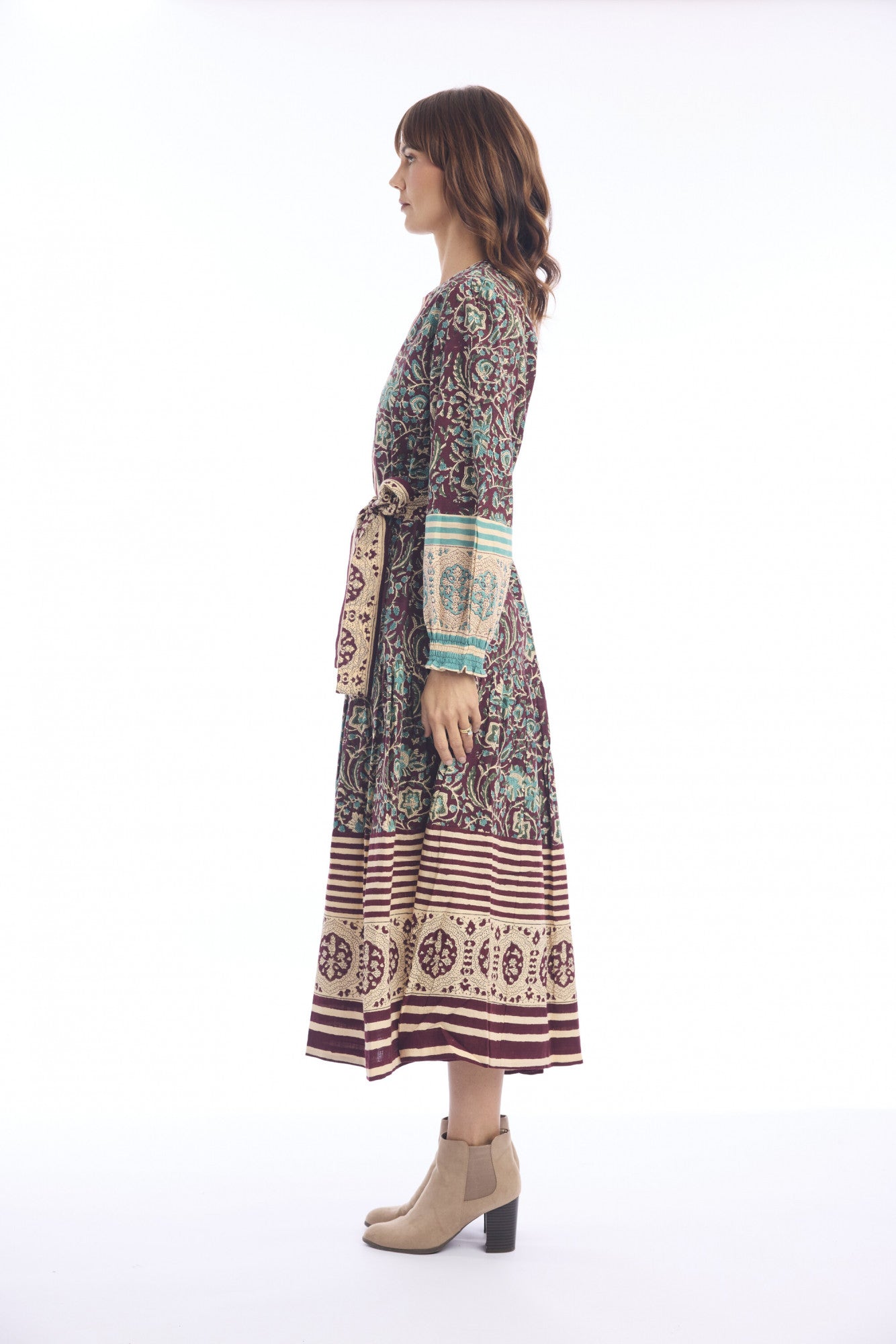Block Dress Maxi Tie Waist escape by orientique