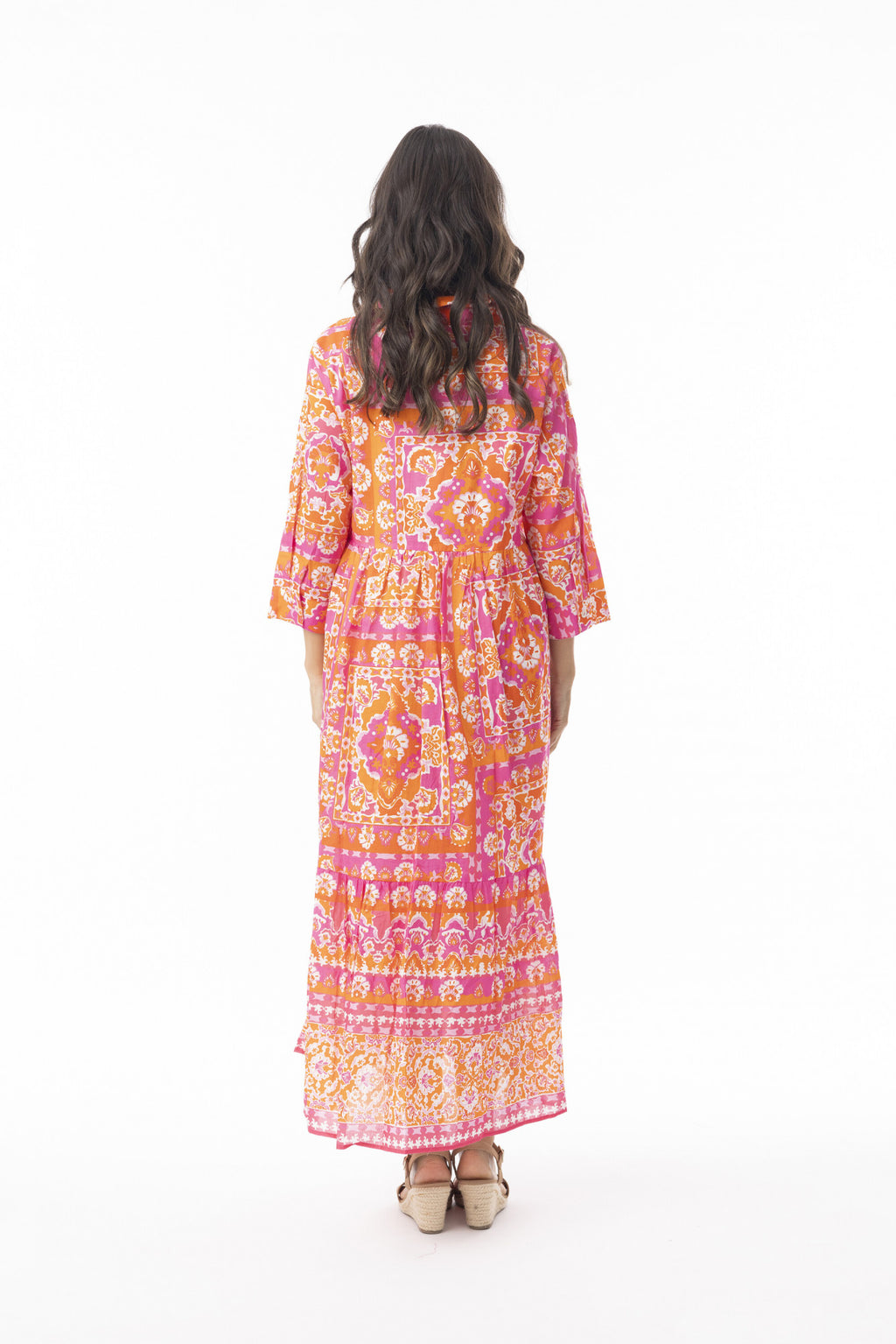 Montevideo Pink Collar  Midi Dress