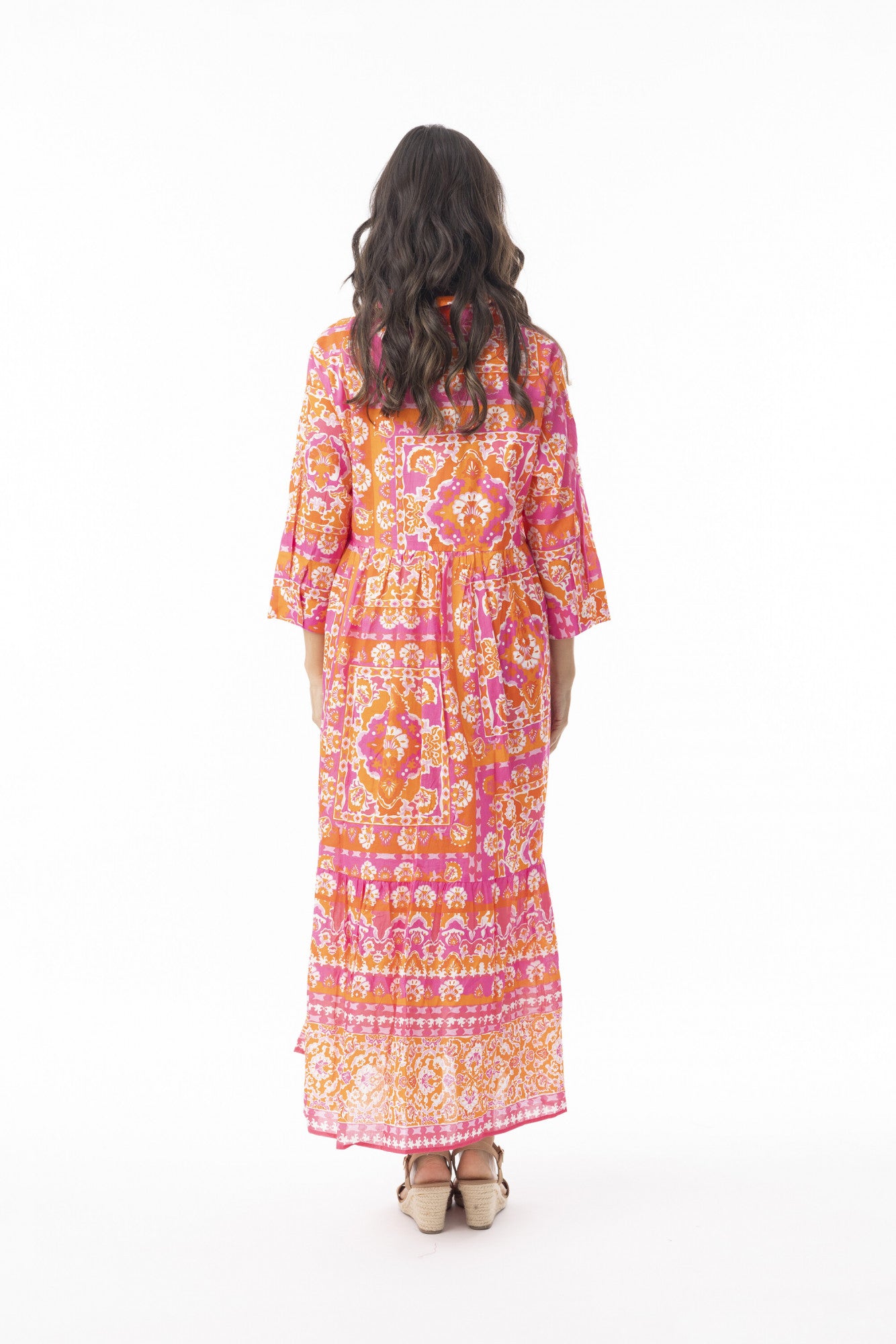 Montevideo Pink Collar  Midi Dress