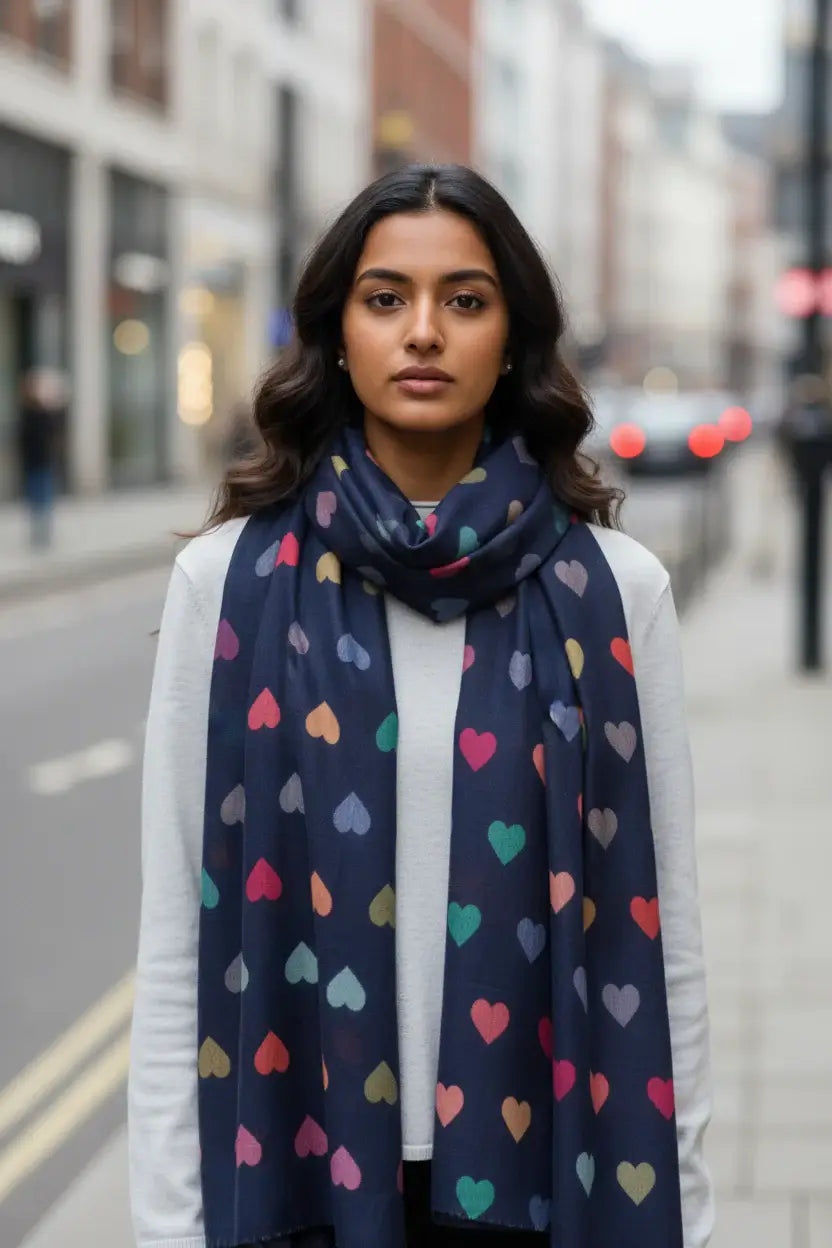 Navy Blue Romance Scarf Tiger Tree