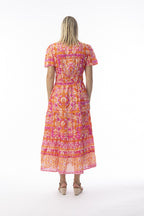 Montevideo Pink Dress Midi Short Sleeve