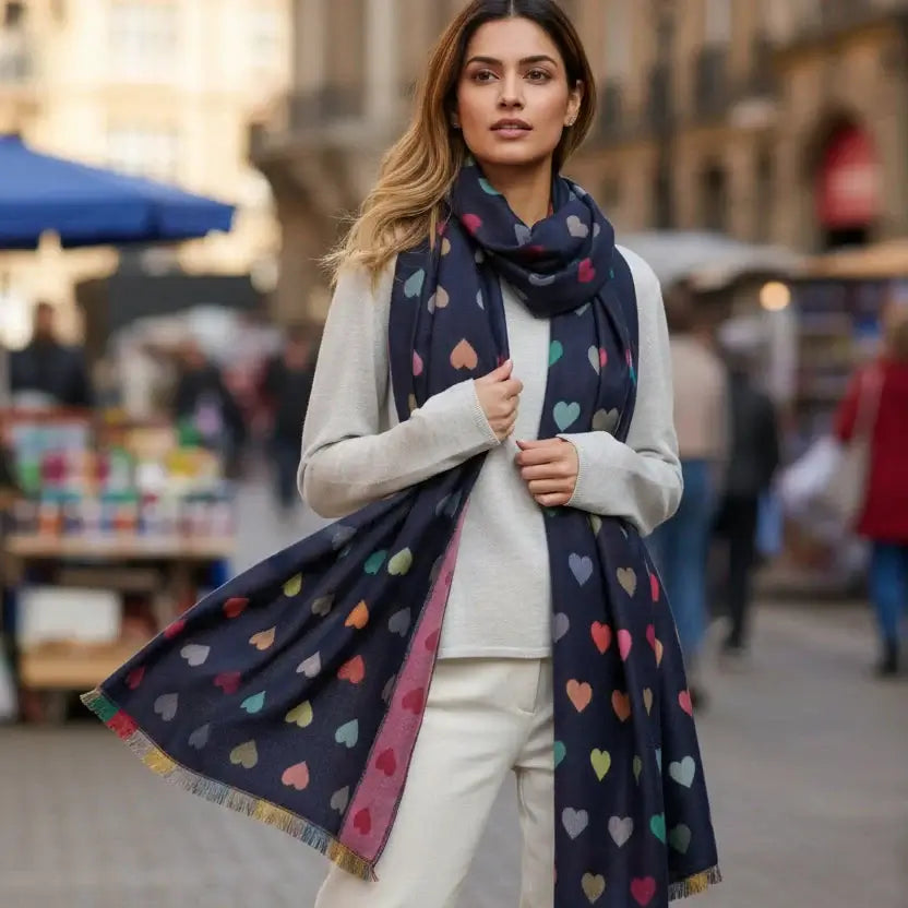 Navy Blue Romance Scarf Tiger Tree