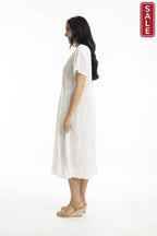 Essentials Cotton Gauze Peak Dress white