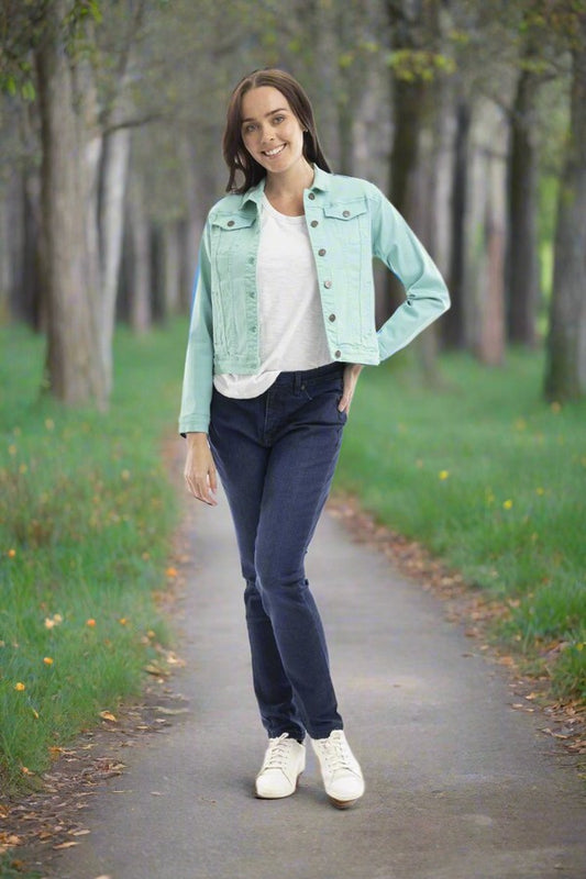 Orientique Teal  Denim Jacket