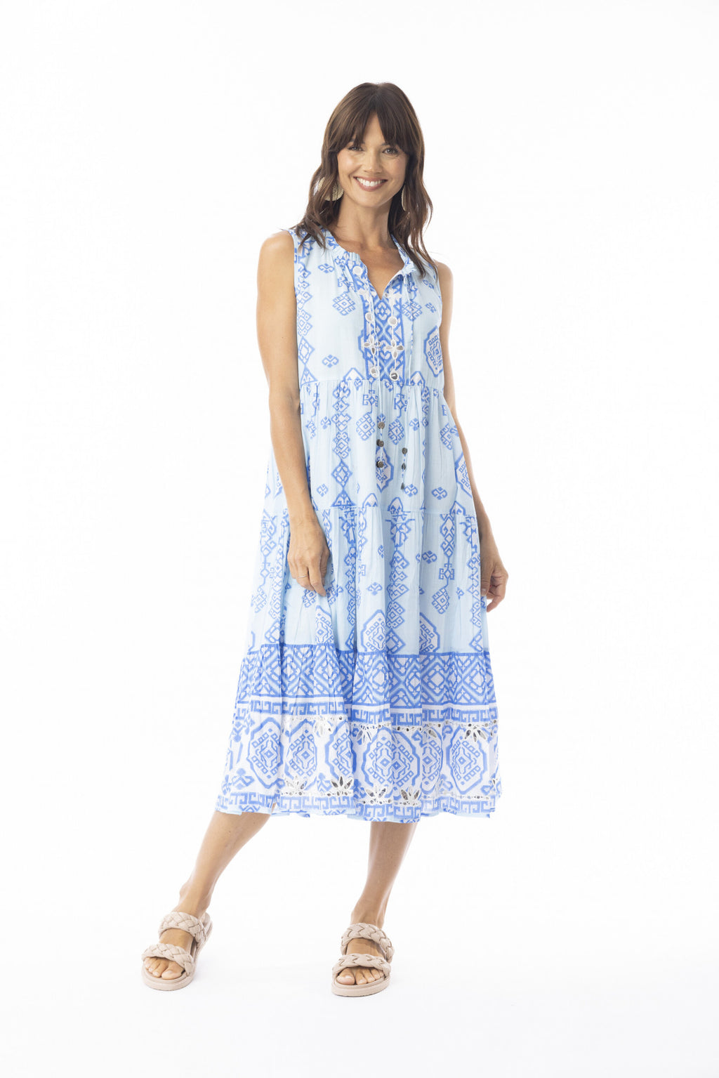 Carla Sleeveless Dress Blue