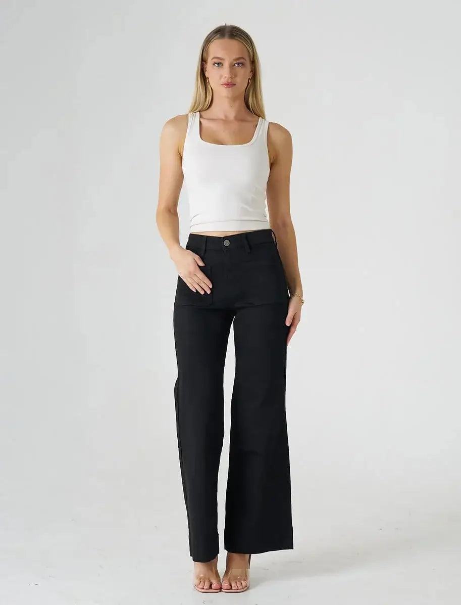 Highlands wide leg 7150 Black Wakee jeans