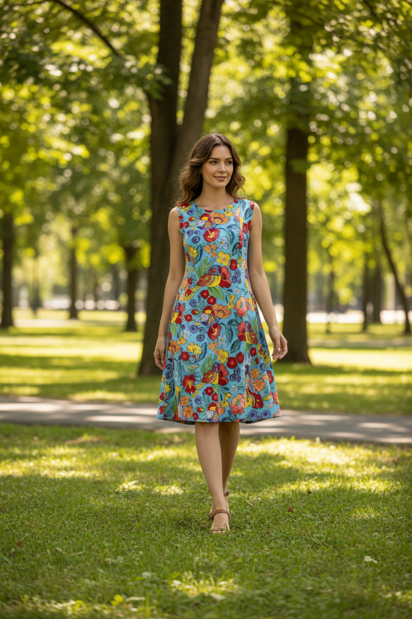 Birds Contemporary Sleeveless Dress