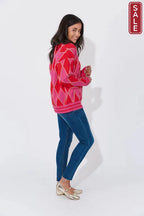 Casablanca Lurex Cardigan - Chilli/Pink