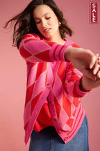 Casablanca Lurex Cardigan - Chilli/Pink