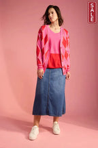 Casablanca Lurex Cardigan - Chilli/Pink