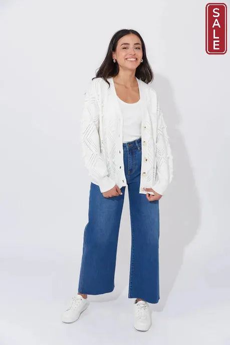 Corfu Cardigan - White