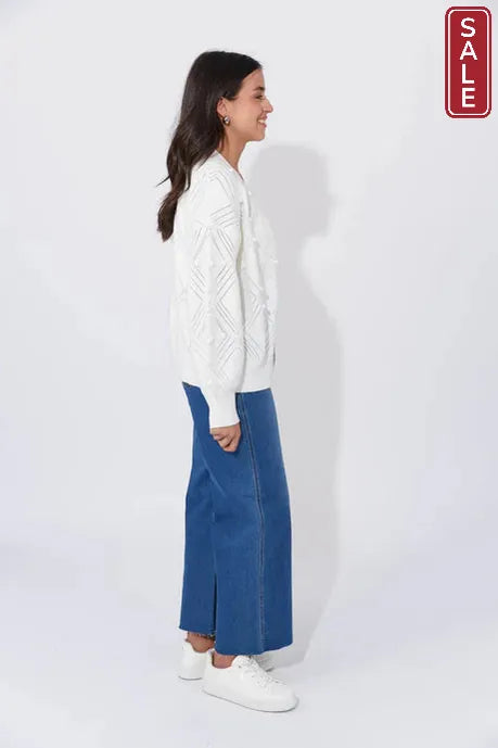 Corfu Cardigan - White