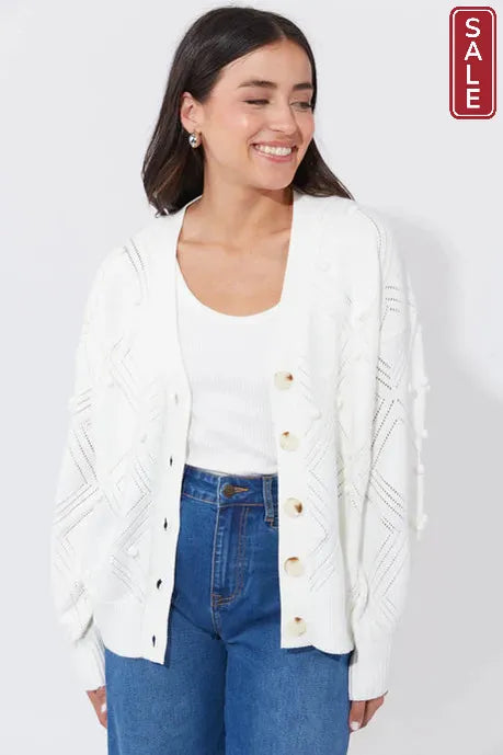 Corfu Cardigan - White