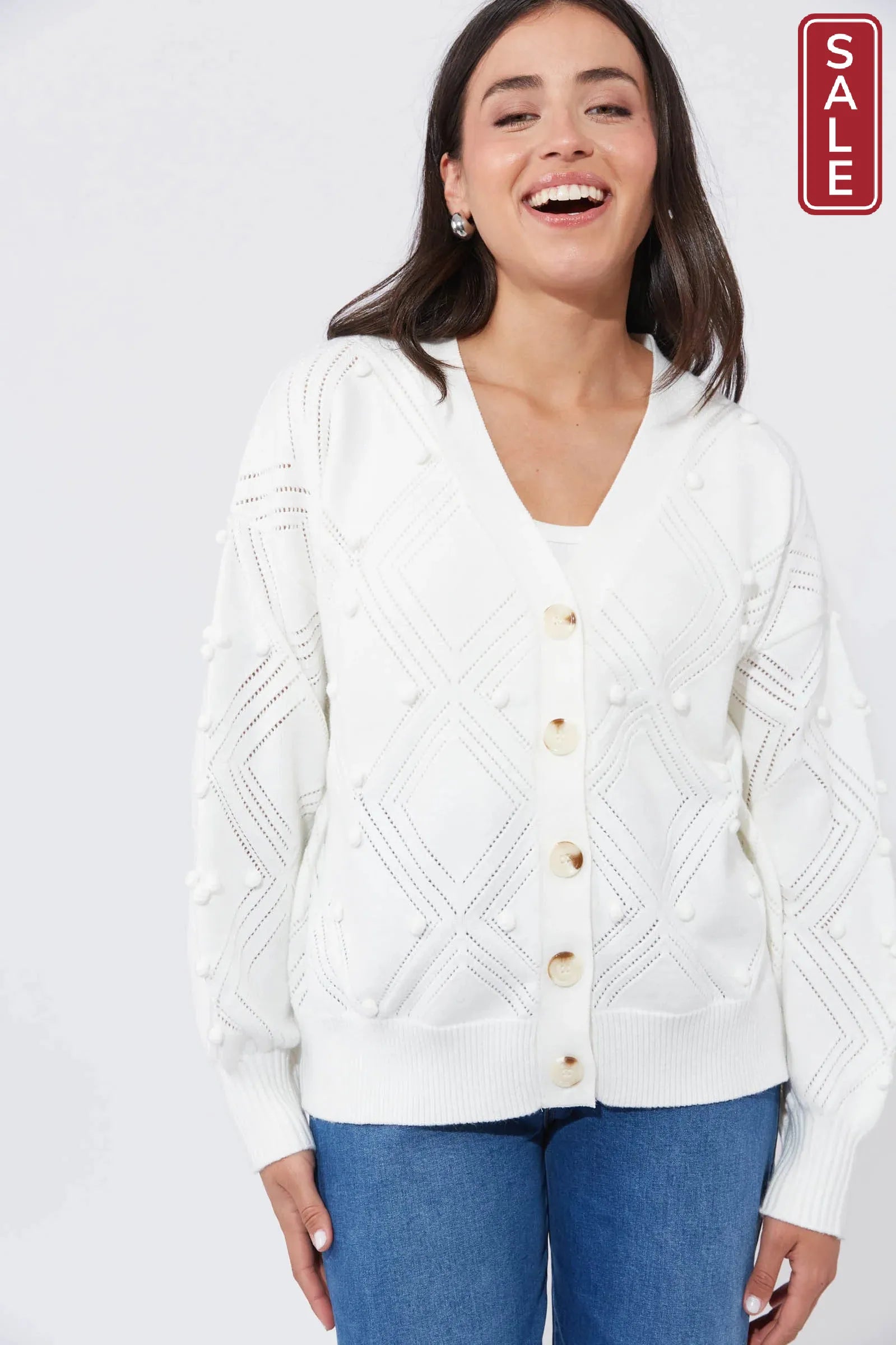 Corfu Cardigan - White