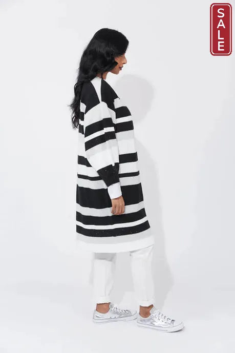 Yuma Cardigan -white/kohl