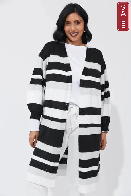 Yuma Cardigan -white/kohl