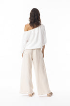 Linen Solid Pant Wide Leg