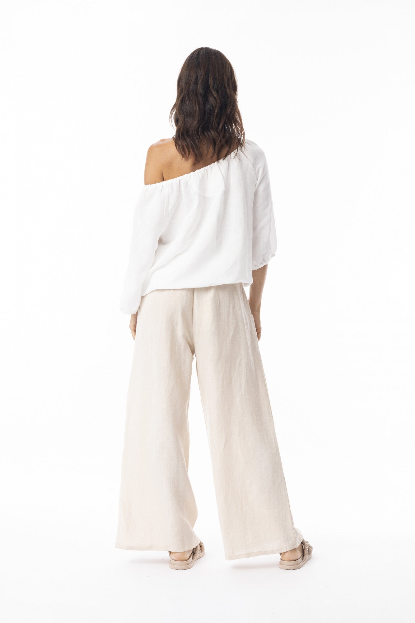 Linen Solid Pant Wide Leg
