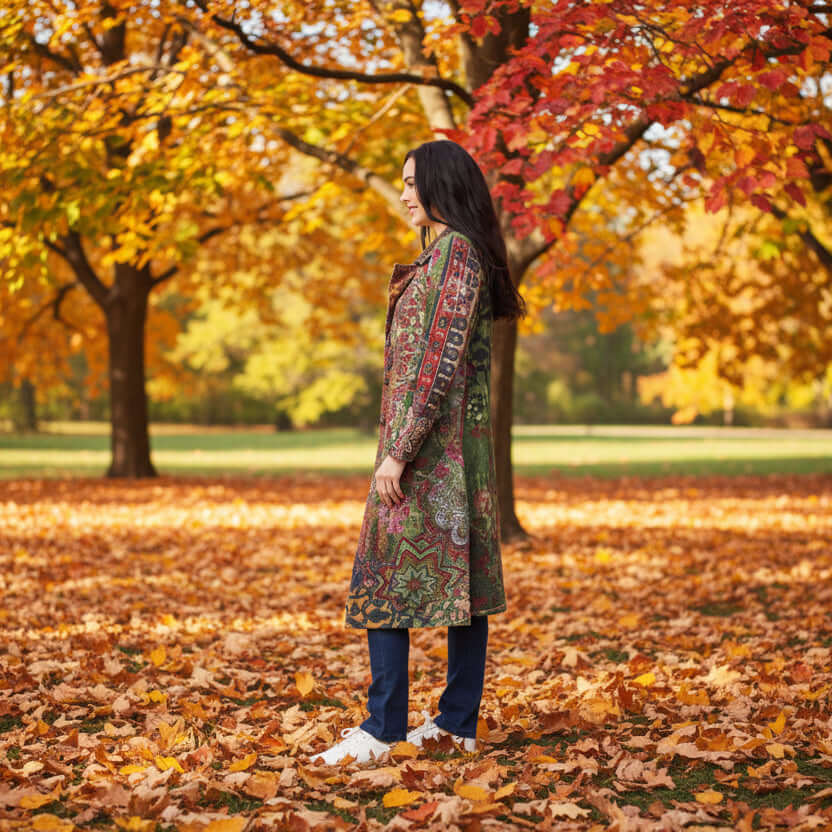 Orientique long digital coat Vintage Orientique