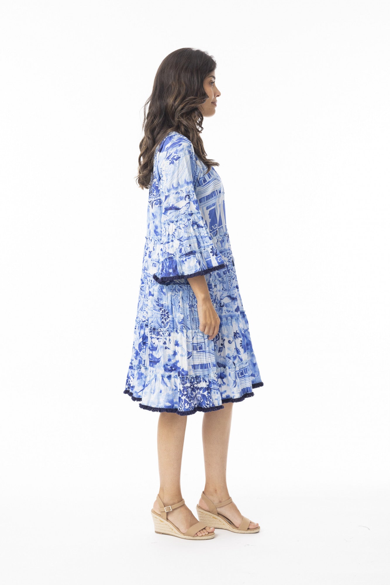 Okayama Layers Frill Sleeve Dress