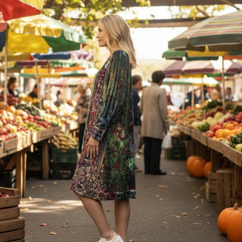 Orientique Vintage Crew neck Dress Orientque