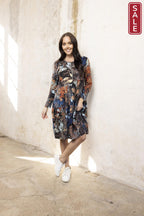 Abstract Floral Bubble Dress